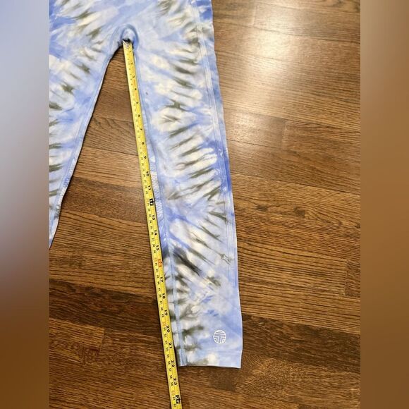 Tory Sport by Tory Burch Seamless Blue Tie Dye Leggings Sz Small - Picture 6 of 10